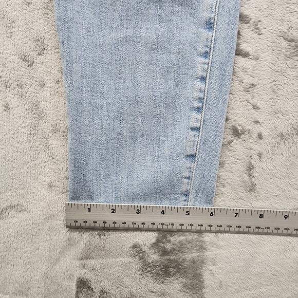 AGOLDE Jeans Womens 32 Blue Light Wash Sophie Raw Hem High Rise Crop Skinny - Picture 12 of 13